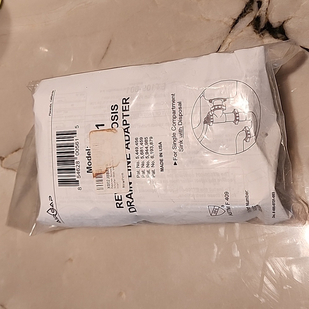 Air Gap Reverse Osmosis ET 109-001 Drain Line Adapter